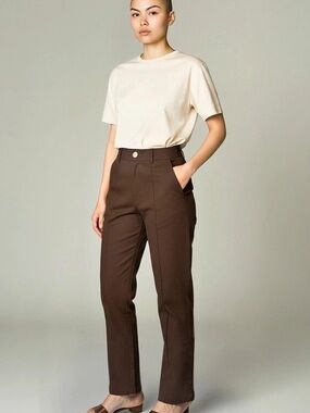 Nicole Miller New York flair Leg Pants in Brown US 8 Like New